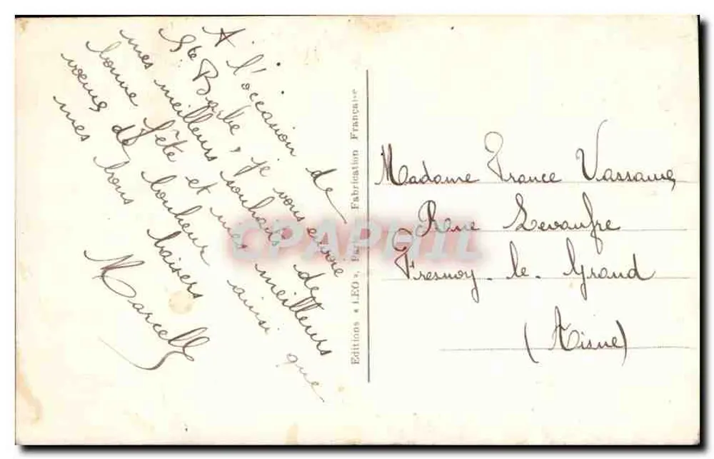 Sainte-Barbe — Editora Léo, n° 5696/1 - Verso