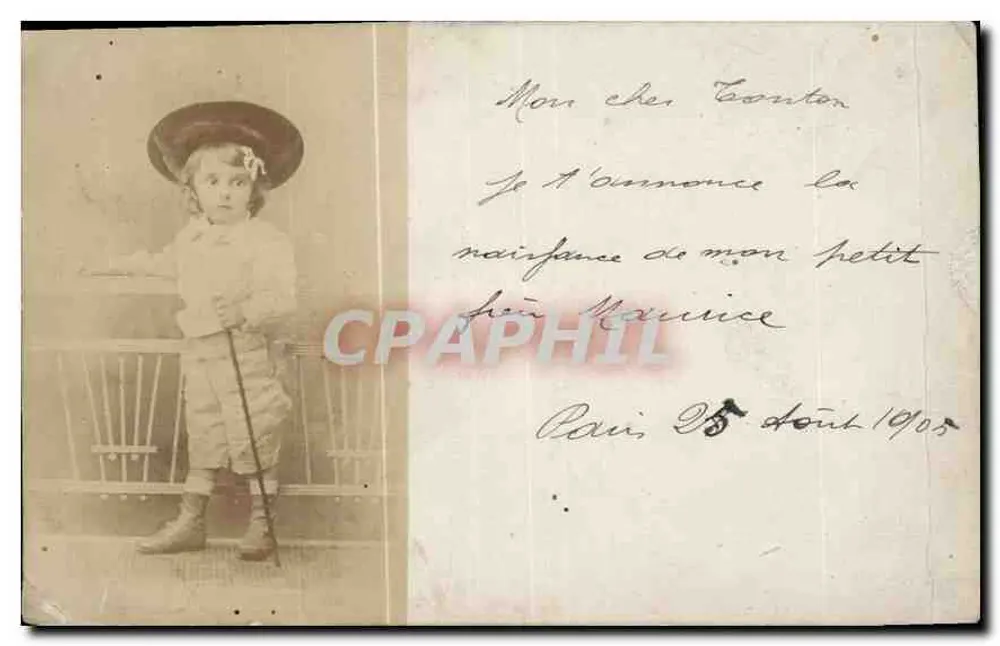 Criança com chapéu — Paris, 25 de abril de 1903 — Sociedade Lumière, Lyon - Frente