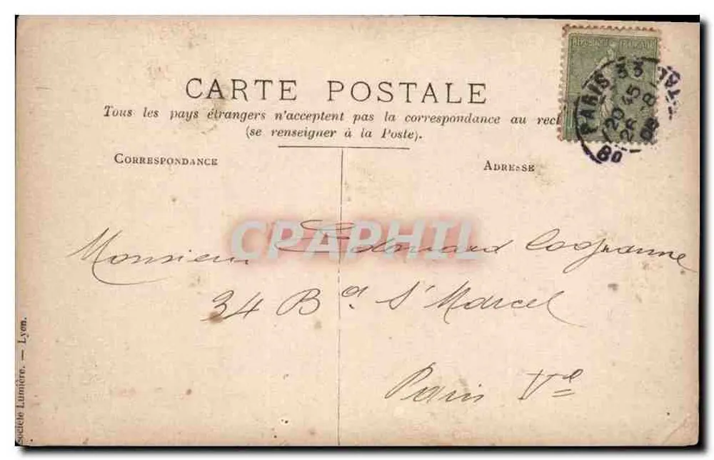 Criança com chapéu — Paris, 25 de abril de 1903 — Sociedade Lumière, Lyon - Verso