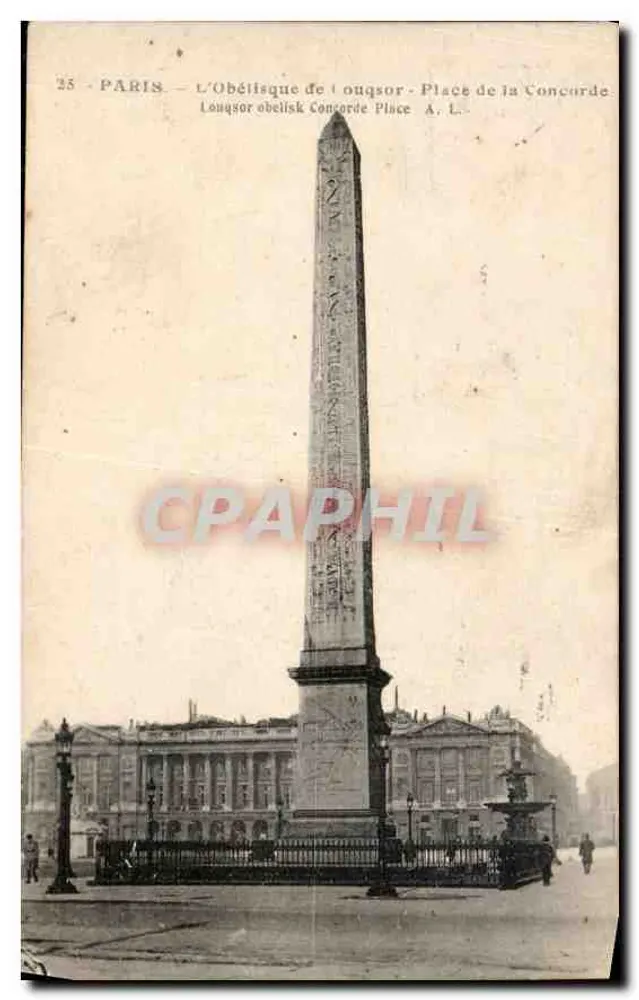 Paris — Der Obelisk von Luxor - Place de la Concorde — A. L. - Vorderseite