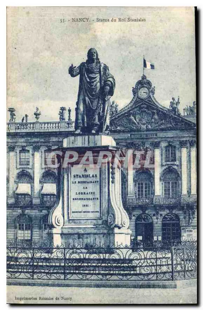 Nancy - Estátua do Rei Stanislas — Imprimeries Réunies de Nancy, n° 55 - Frente