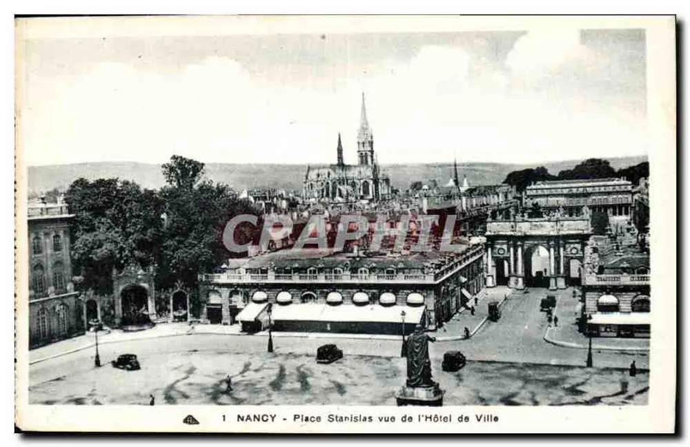 NANCY - Ansicht der Place Stanislas vom Rathaus — CRAPHITL, Nr. 1 - Vorderseite
