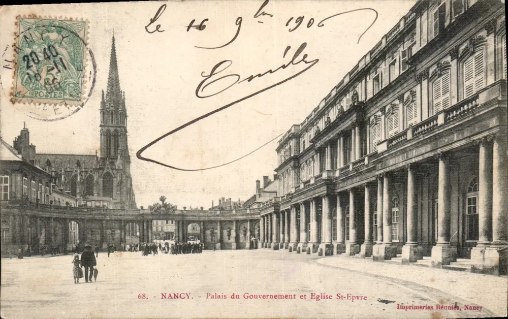 NANCY - Palast des Regierungs und Kirche St-Epvre — Imprimeries Réunies, Nancy - Vorderseite