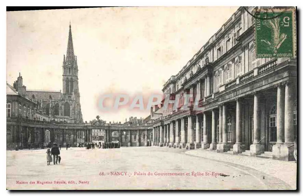 NANCY - Palast des Regierungs und Kirche St-Epvre — Maison des Magasins Réunis, Verlag Nancy - Vorderseite