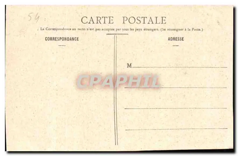 Nancy - Plac Carrière — wydawca: Dom Zjednoczonych Sklepów, nr 54 - Rewers