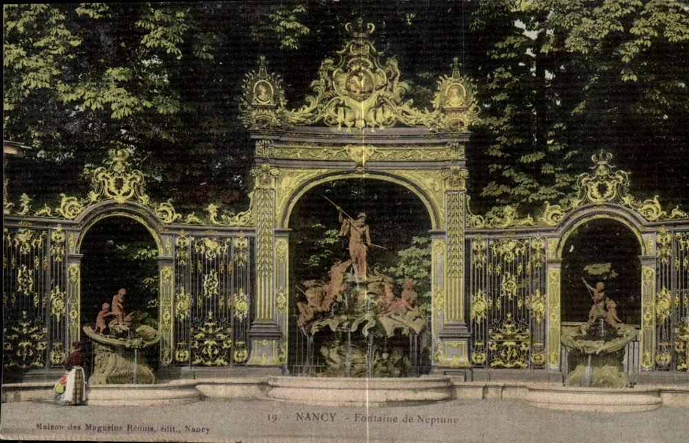 NANCY - Fonte de Netuno — Maison des Magasins Réunis, editora, Nancy - Frente