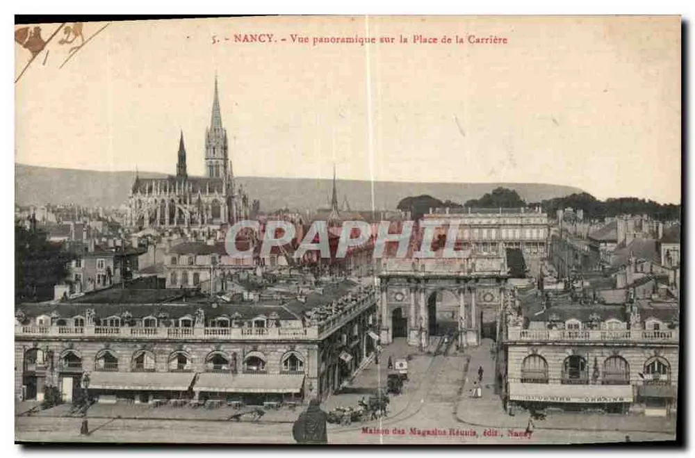 NANCY — Panoramablick auf die Place de la Carrière — Maison des Magasins Réunis, Verlag Nancy - Vorderseite