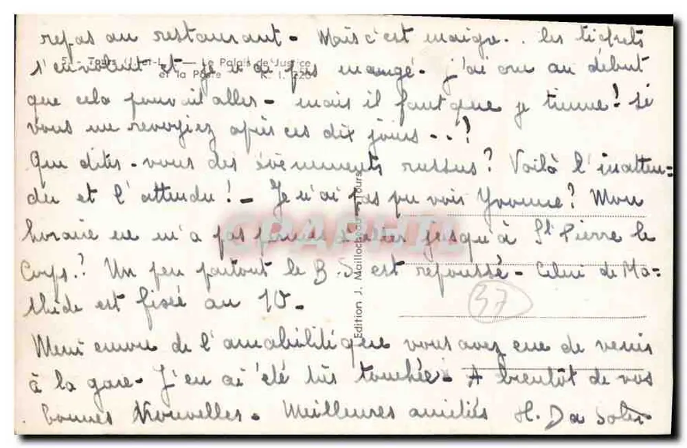 Das Palast der Justiz — Toulouse — Edition J. Maillot - Rückseite