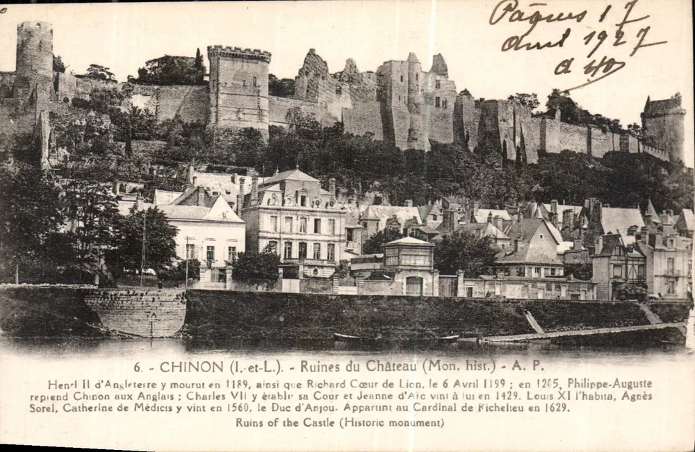 Chinon (Indre-et-Loire) — Ruinen des Schlosses (Historisches Denkmal) — A. Pafeghin, Paris-Tours - Vorderseite