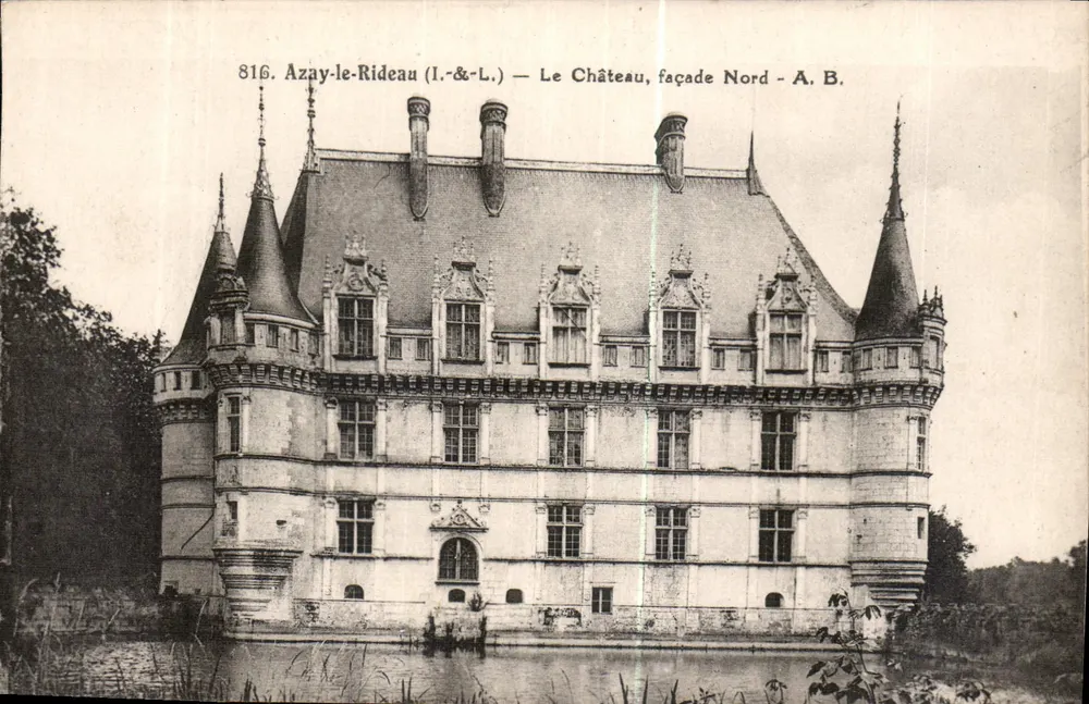 Azay-le-Rideau (I.-&-L.) — Das Schloss, Nordfassade — A. B. - Vorderseite