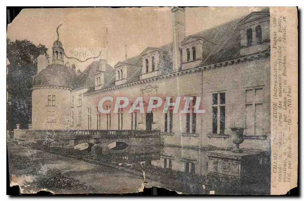 Château de Champs-sur-Loire — vue du château avec pont et bassin — éditeur ND Paoli, n°7 - Frente