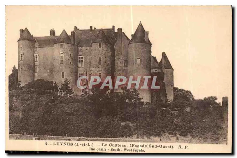 Luynes (Indre-et-Loire) — Das Schloss (Südwestfassade) — A.P. - Vorderseite