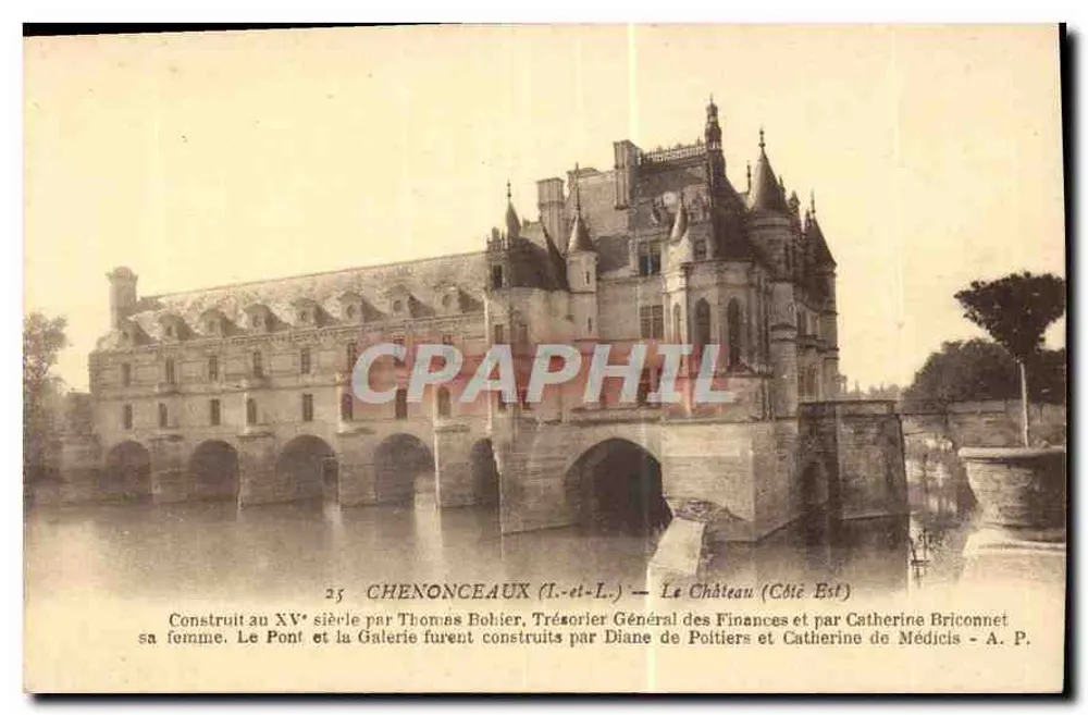 Chenonceaux (Loire) — El Castillo (Lado Este) — A.P. - Anverso