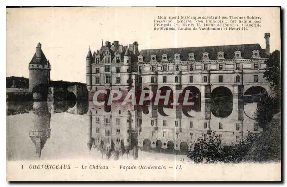 Chenonceaux — O Castelo — Fachada Ocidental — I.L. - Frente