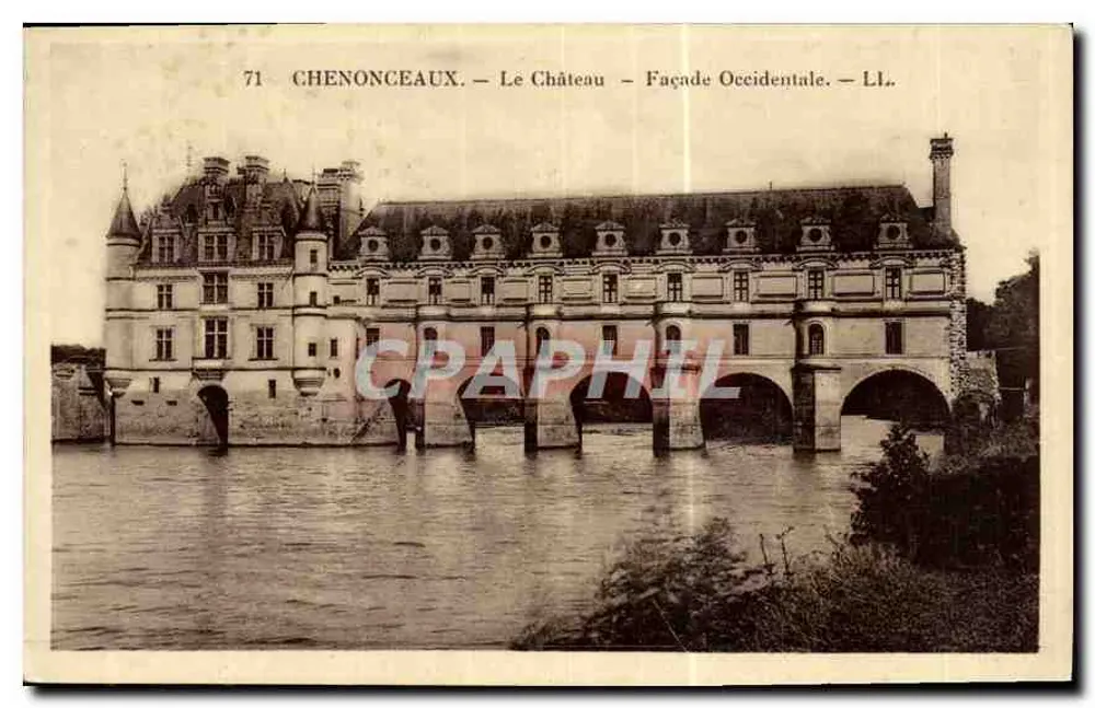 Chenonceaux — O Castelo — Fachaça Ocidental — LL. — n°71 - Frente