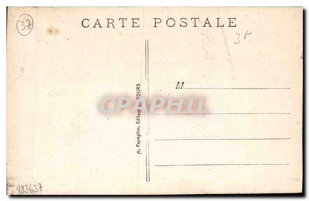 Loches (Loiret) — Der Bergfried — Verlag Ri. Papeghin, Tours - Rückseite
