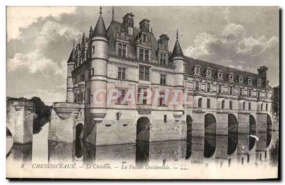Chenonceaux — O Castelo — A Fachada Ocidental — C.L. - Frente