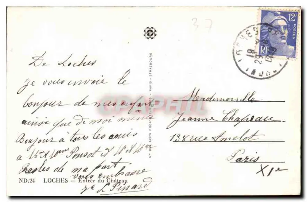 Loches — A Porta do Castelo — ND Phol - Verso