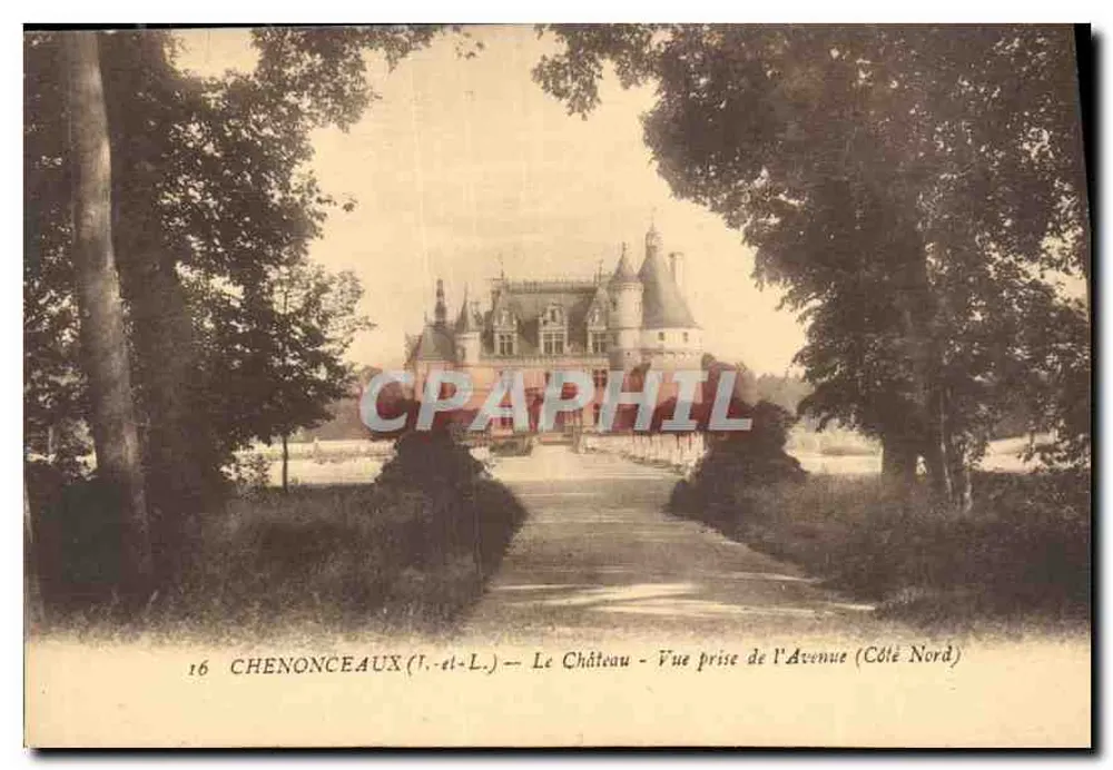 Chenonceaux (Loire-et-Loire) — Schloss — Ansicht vom Avenue (Nordseite) — Verlag: A. GUESNE & CIE, Tours - Vorderseite