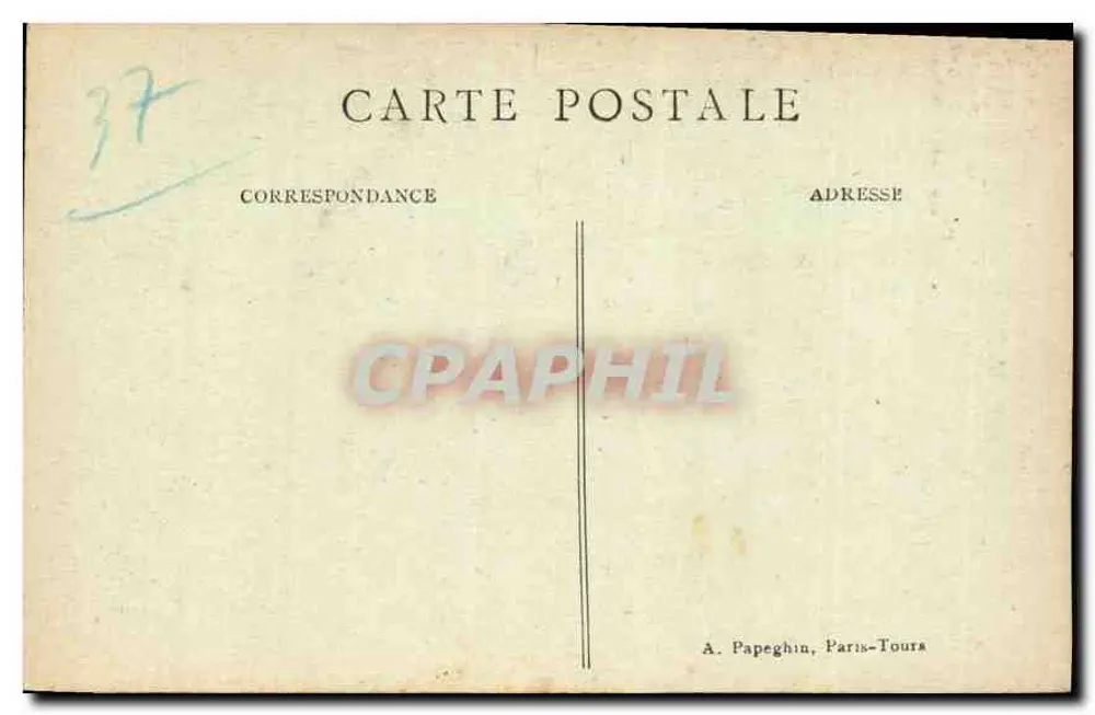 Loches — Das Rathaus und das Tor Ricoys, Frontansicht — A. Papeghin, Paris-Tours - Rückseite