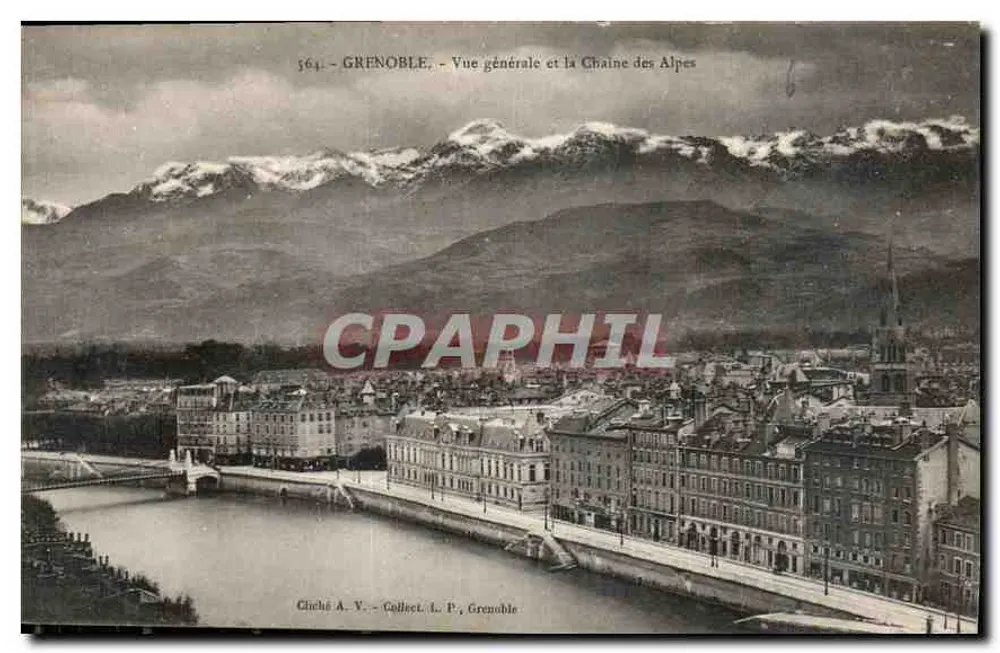 Grenoble — Allgemeiner Blick und die Alpenkette — Chiché A.Y. - Collect. L.P., Grenoble - Vorderseite
