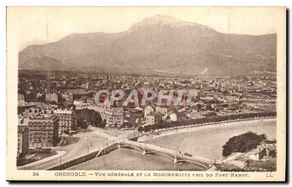 Grenoble — Allgemeiner Blick und der Moucherotte vom Fort Rabot — Lévy & Cie Paris - Vorderseite