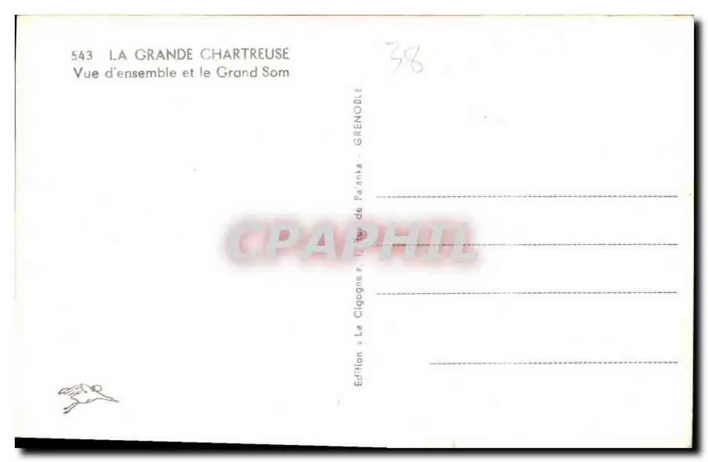 La Grande Chartreuse — Überblick und der Grand Som — Verlag La Cigogne, Grenoble - Rückseite