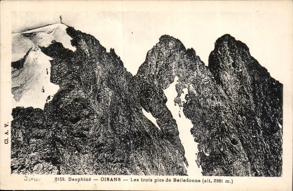Die drei Gipfel von Belledonne (Höhe 2981 m.) — Dauphiné — Oisans — CI.A.V. — n° 0159 - Vorderseite