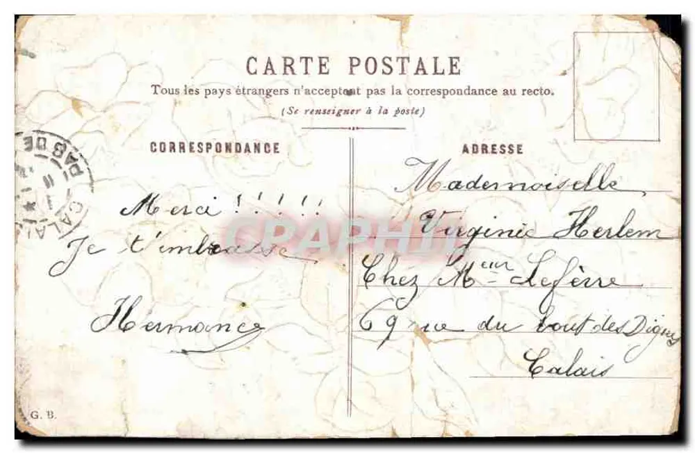 Pansies — Bon Souvenir — sem editor e número visíveis - Verso