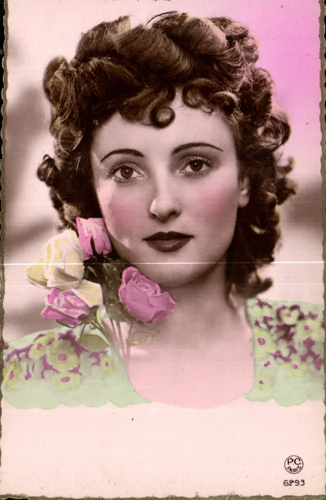 Jovem mulher com a rosa — PC 6293 — P-C Paris - Frente