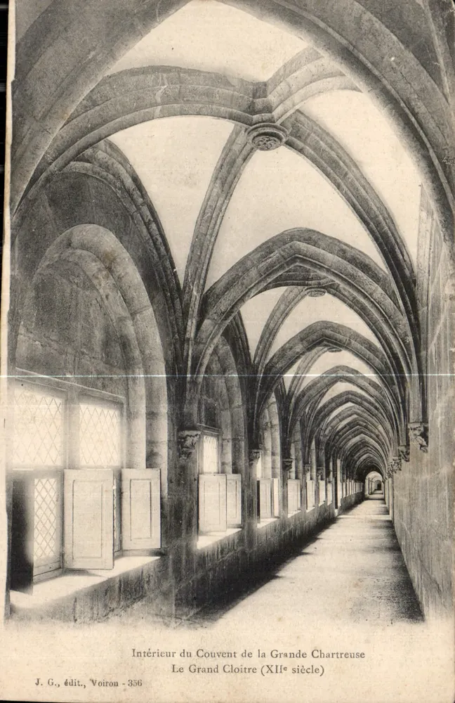 Interno del Convento della Grande Chartreuse — Il Grande Cloître (XII secolo) — J. G., editore, Voiron - 336 - Recto