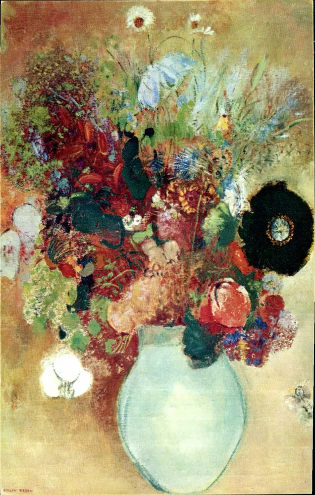 Blumen in einem grünen Vase — Odilon Redon (1840-1916) — Veröffentlicht vom Nationalen Komitee für Kindheit - Vorderseite
