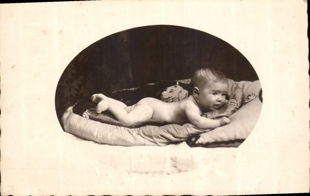 Babbeliggend — zwart-wit foto — Antieke ansichtkaart - Voorkant