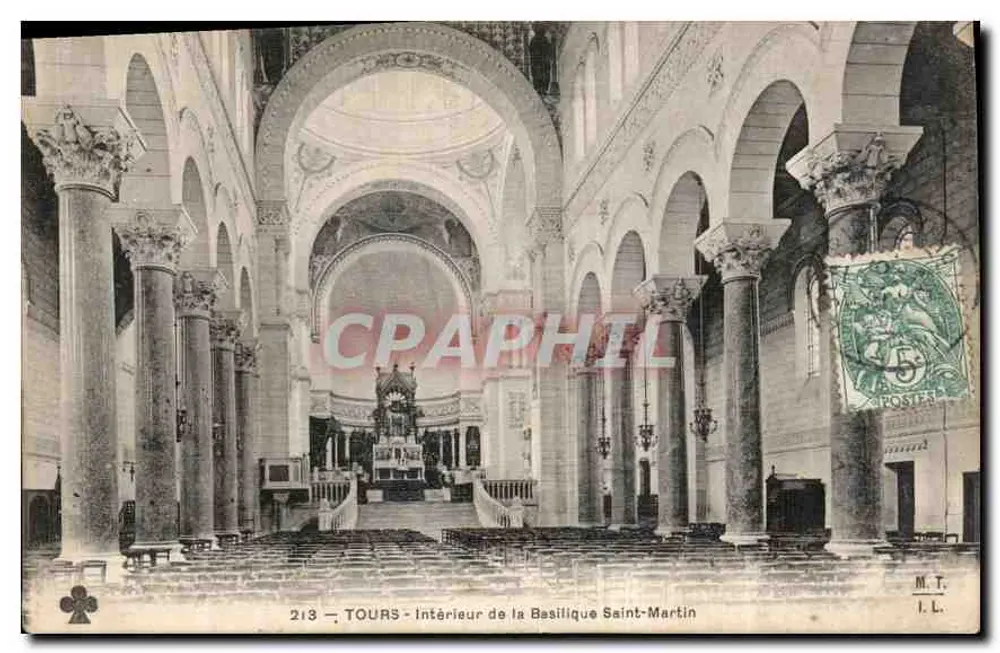 Tours — Intérieur de la Basilique Saint-Martin — M.T. I.L. n°213 - Anverso