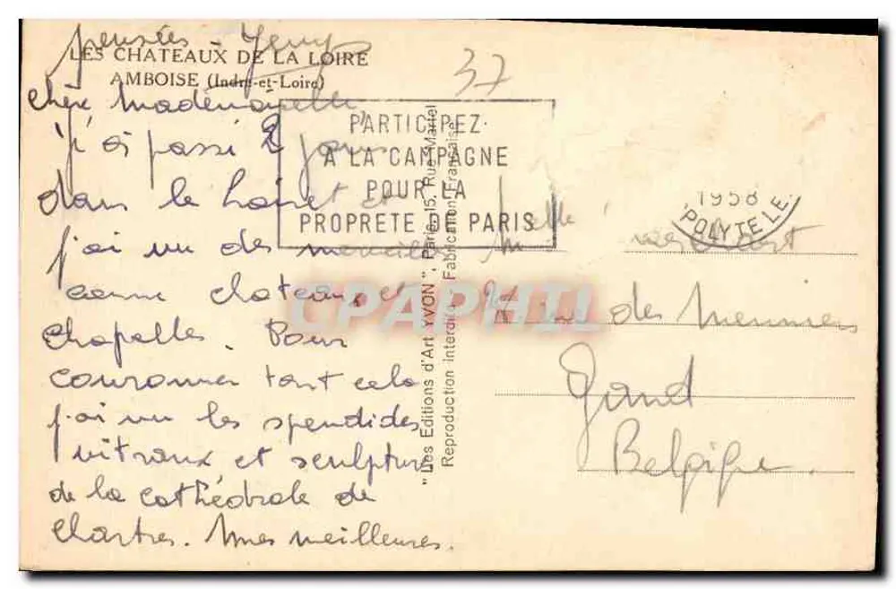 Schlösser der Loire — Amboise (Indre-et-Loire) — Éditions d'Art Interd. Paris - Rückseite