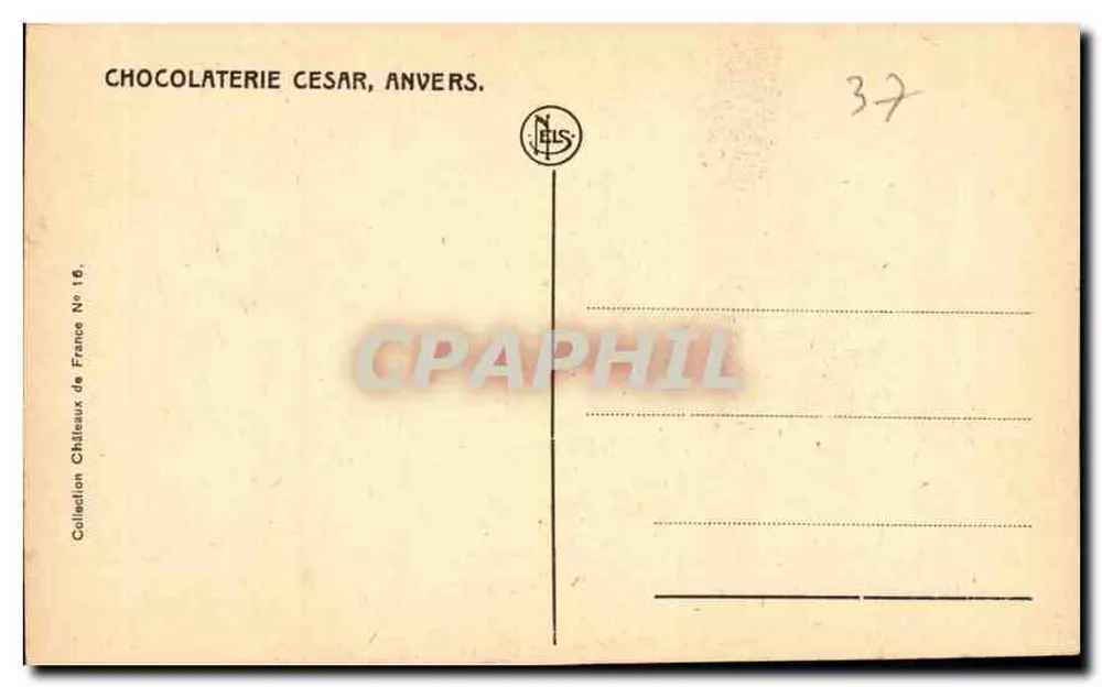 Château d'Ussé in der Nähe von Tours — Sammlung Châteaux de France N°16 — Verlag Neils - Rückseite