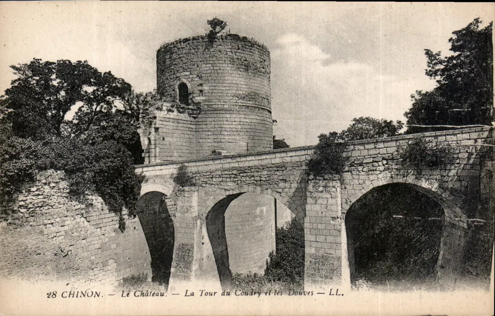 Chinon — Das Schloss. Die Tour du Coudry und die Gräben — LL. - Vorderseite