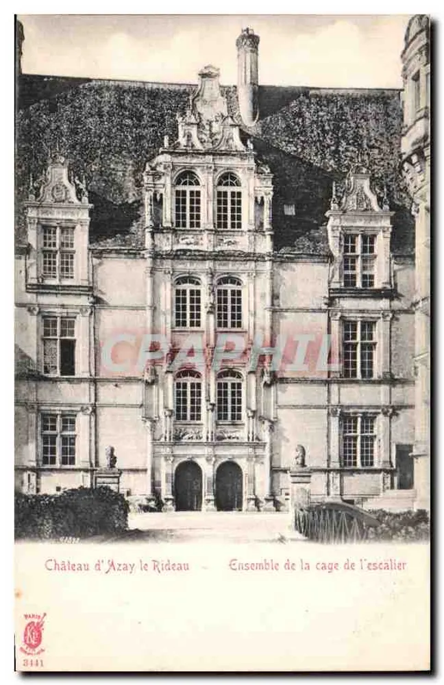 Schloss Azay-le-Rideau — Treppenhaus — Verleger Warin, Nr. 3141 - Vorderseite