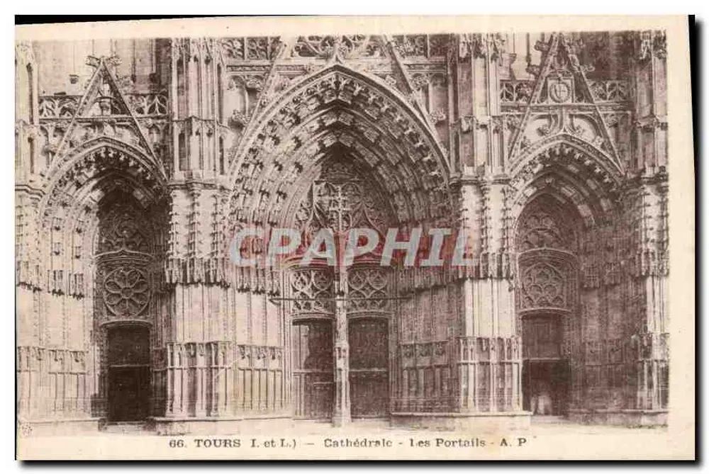 Tours (Loire) — Kathedrale — Die Portale — A. P. — n°66 - Vorderseite