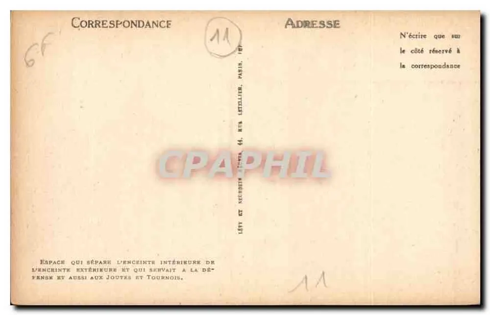 Carcassonne — Les Hautes Lices — LL. — n° 125 - Verso
