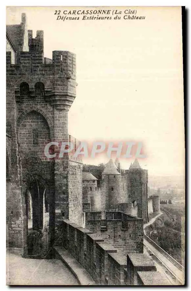 Carcassonne (Die Stadt) — Äußere Verteidigungen des Schlosses — n°22 - Vorderseite