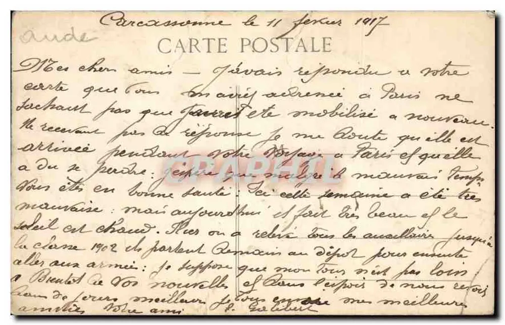 Carcassonne — Ansicht des Schlosses und der Brücke — Cazanou, Serie Nr. 11 - Rückseite