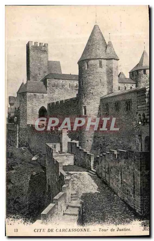 Cidade de Carcassonne — Torre da Justiça — Graphphil - Frente