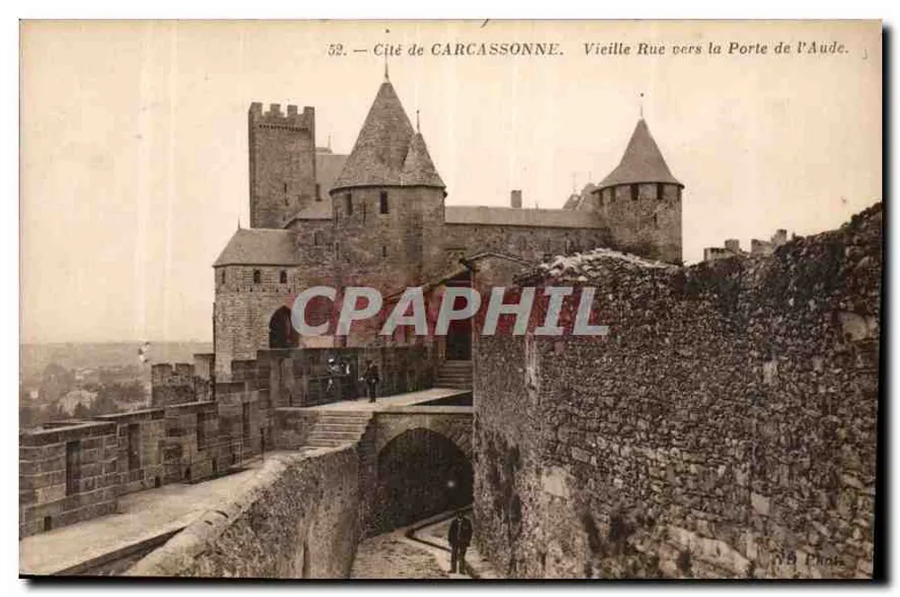 Cité de Carcassonne — Alte Straße zum Tor der Aude — Photo 18 - Vorderseite