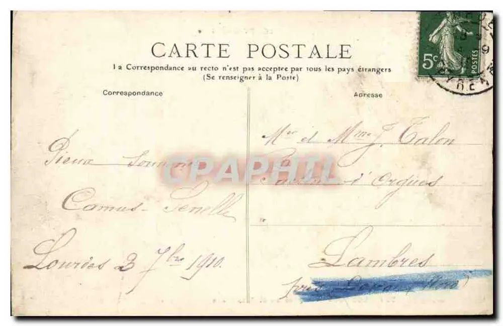 Lourdes — Vista geral da Esplanada — República Francesa, n° 790 - Verso