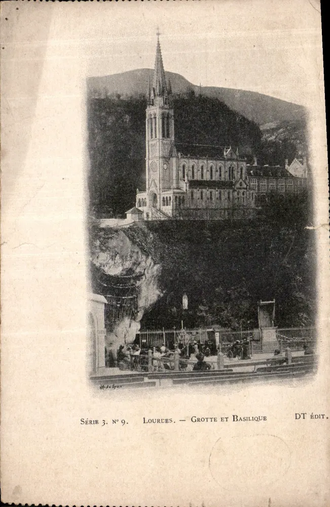 Lourdes — Grotte und Basilique — DT édit. Serie 3. N° 9 - Vorderseite