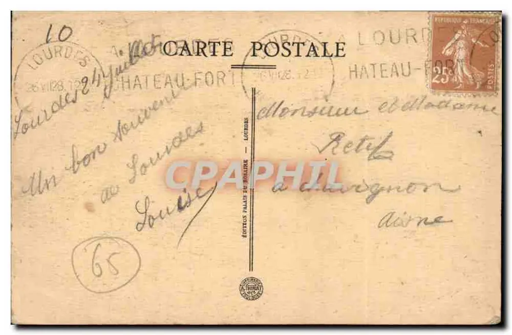 Lourdes — A Virgem Coroada — Éditions Palais du Royaume - Verso