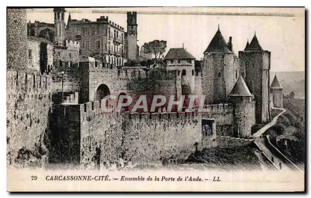Carcassonne-Cité — Conjunto da Porta de l'Aude — LL - Frente