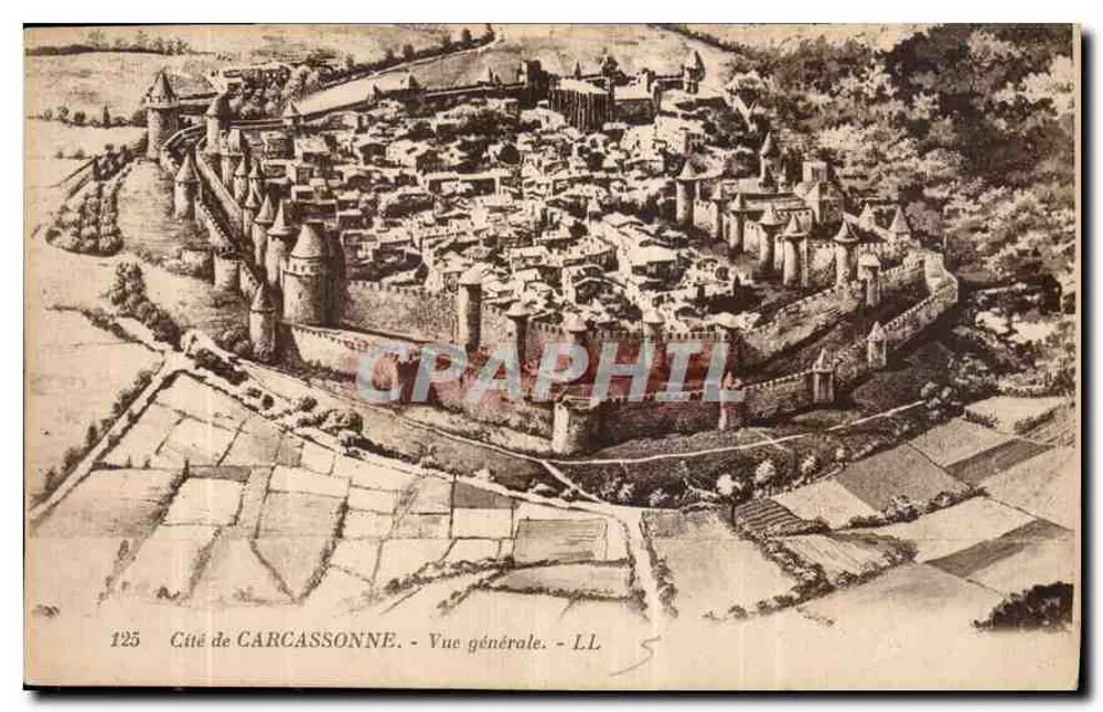 Cidade de CARCASSONNE - Vista geral - LL - Frente