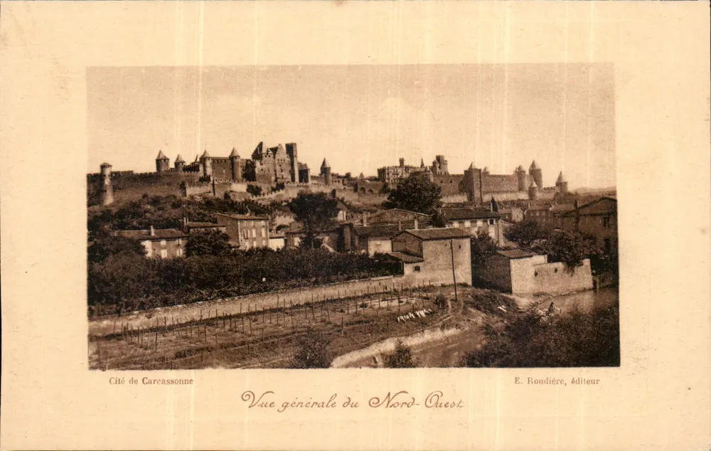 Cité von Carcassonne — Allgemeiner Blick aus dem Nordwesten — E. Roudière, Verlag - Vorderseite